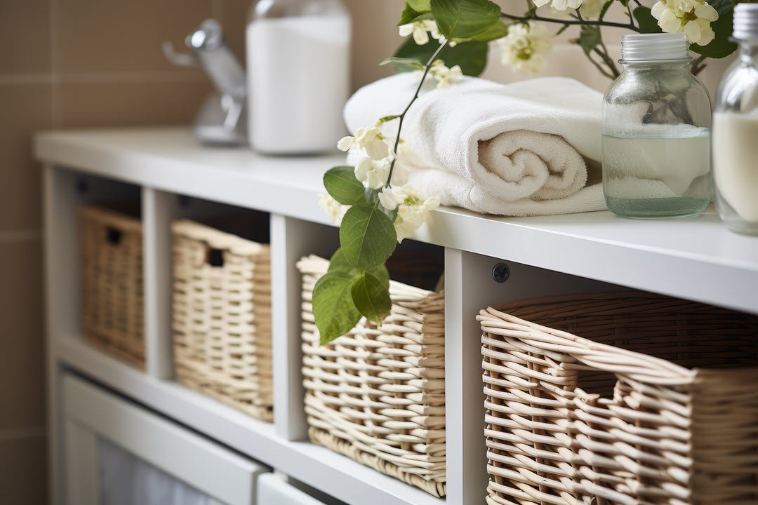 Organizing Your Bathroom with Wicker Baskets