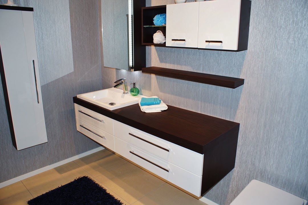 Simple Efficient Guest Bathroom with Storage